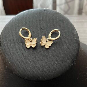 Gold Butterfly Earrings